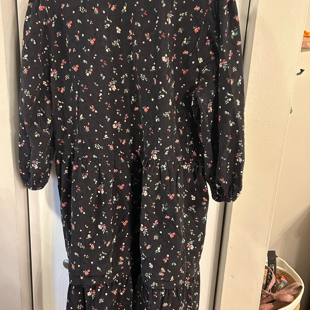 Time and Tru Corduroy Floral Long Sleeve Dress - Picture 5 of 5